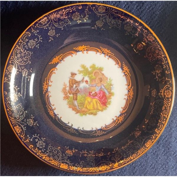 Limoges Castel France Decorative Plate 22K Gold