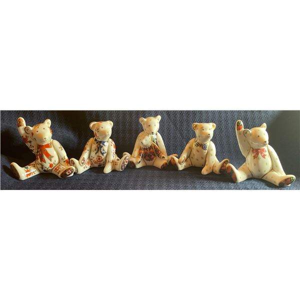Royal Crown Derby Bears 4x3 Set of 5