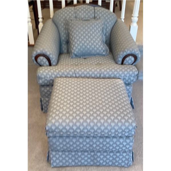 Upholstered Chair & Matching Ottoman 40x33x34