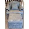 Image 1 : Upholstered Chair & Matching Ottoman 40x33x34