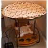 Image 1 : Mobile Bar Cart w/ Assorted Decorative Collectables