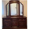 Image 1 : Wood Dresser w/ Stand UP Mirror 67x19x82