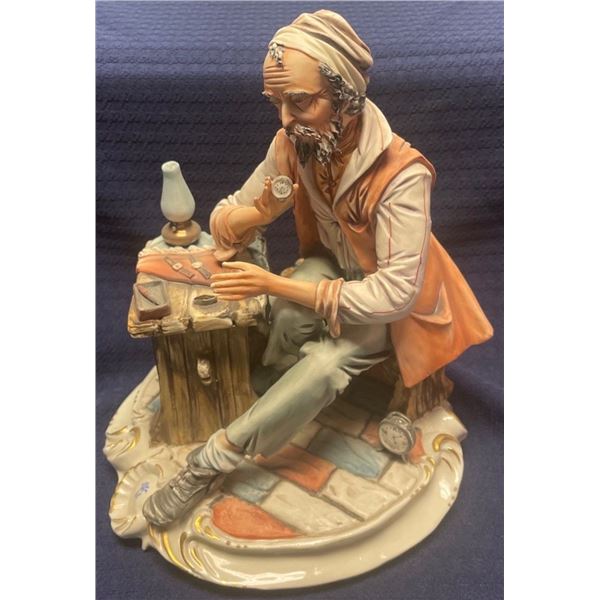 Capodimonte Clock Maker Man 8x8x10