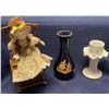 Image 1 : Limoges Castel Decorative Vase w/ Porcelain Doll on Wood Rocking Chair