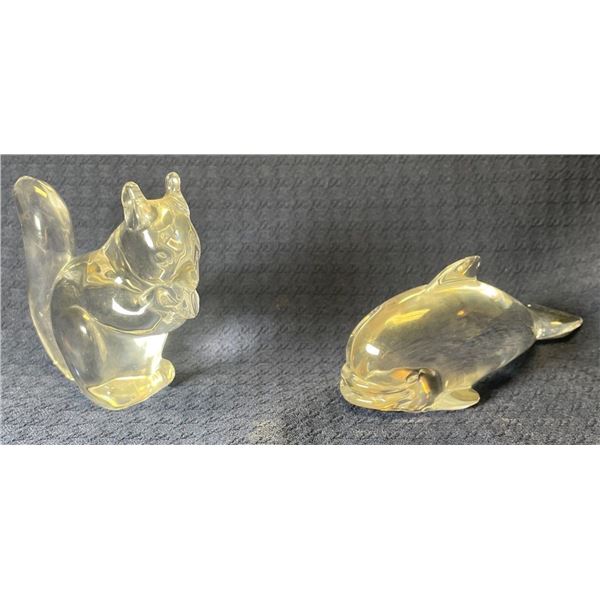 Crystal Dolphin & Squirrel 4x2x5