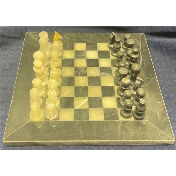 Miniature Hand Carved Stone Chess Set 8x8