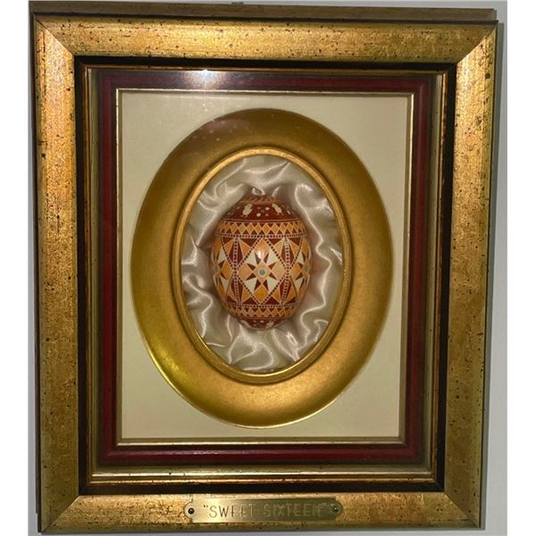 "Sweet Sixteen" Decorative Egg in Shadow Box 7x3x8