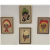 Image 1 : Vintage Embroidered Wall Art Set of 4 Artist Unknown 11x15
