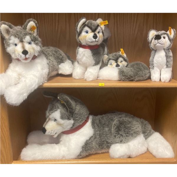 Steiff Husky Collection 5 pieces Assorted Sizes