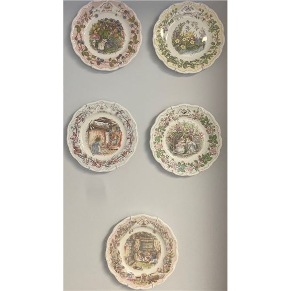 Royal Dahlton Brambly Hedge Decorative Collectable Plates Set of 5 8T
