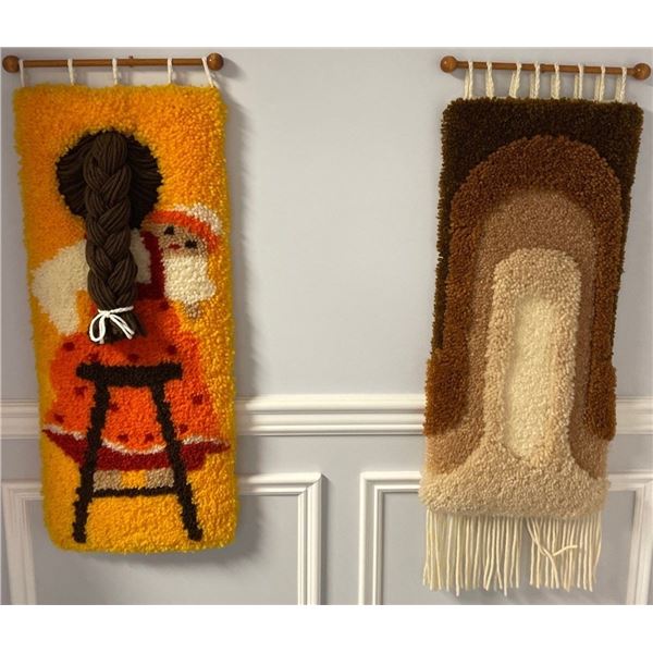 Embroidered Wall Tapestry Brown Rainbow Braided Hair