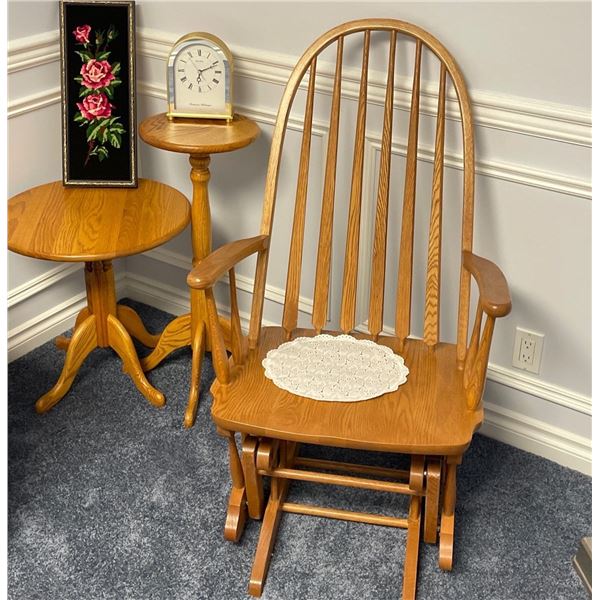 Wood End Tables Rocking Chair Seiko Decorative Wall Clock & More