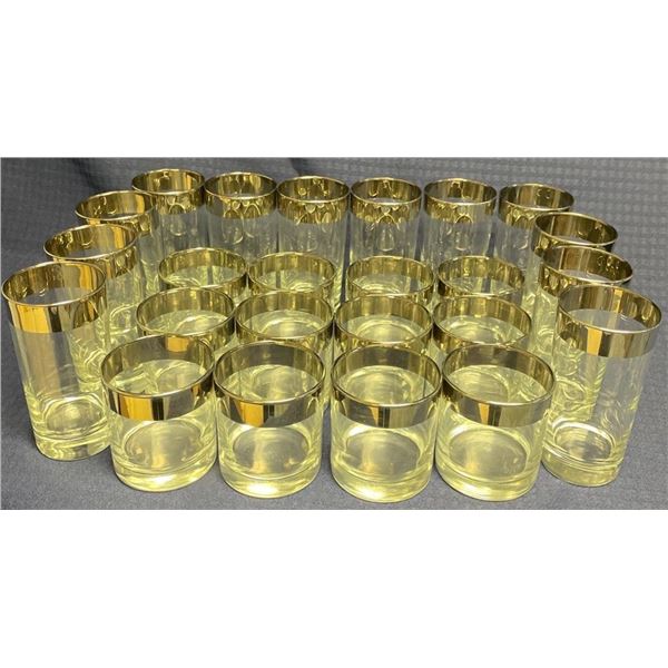 Glasses w/ Chrome Accent 12 Tall & 12 Rocks