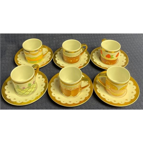 6 BVLGARI Expresso Cups w/ Saucers