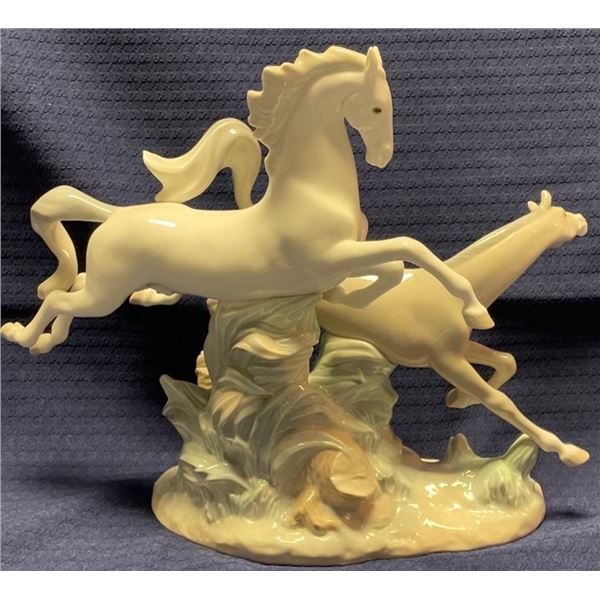 Lladro Porcelain Horses Galloping