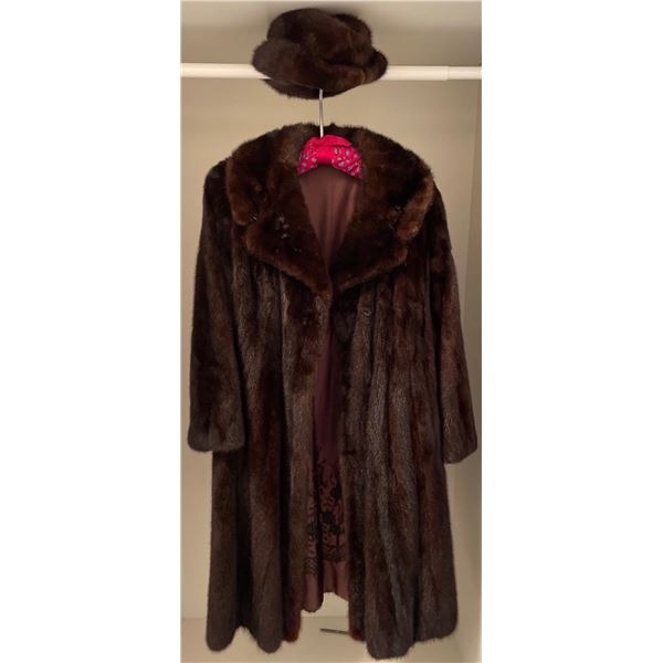 Mink Fur Coat & Hat