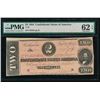 Image 1 : 1864 $2 T-70 Confederate PMG 62EPQ