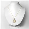 Image 2 : 14KT Yellow Gold Opal and Diamond Pendant with Chain
