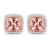 Image 1 : 14KT Rose Gold 4.41cts Morganite and Diamond Earrings