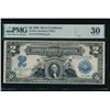 Image 1 : 1899 $2 Mini Porthole Silver Certificate PCGS 30