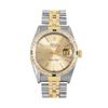 Image 2 : Rolex Mens 2 Tone Champagne Index Diamond And Emerald Bezel Datejust Wristwatch