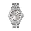 Image 2 : Rolex Ladies Stainless Steel Silver Index 18K White Gold Pave Bezel Date Watch