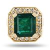 Image 1 : 8.45 ctw Emerald and 1.15 ctw Diamond 18K Yellow Gold Ring