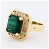 Image 2 : 8.45 ctw Emerald and 1.15 ctw Diamond 18K Yellow Gold Ring