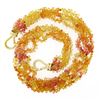 Image 3 : Vintage GIA Briolette 400 ctw Orange Yellow Sapphire Necklace w/ 18k Gold Clasp