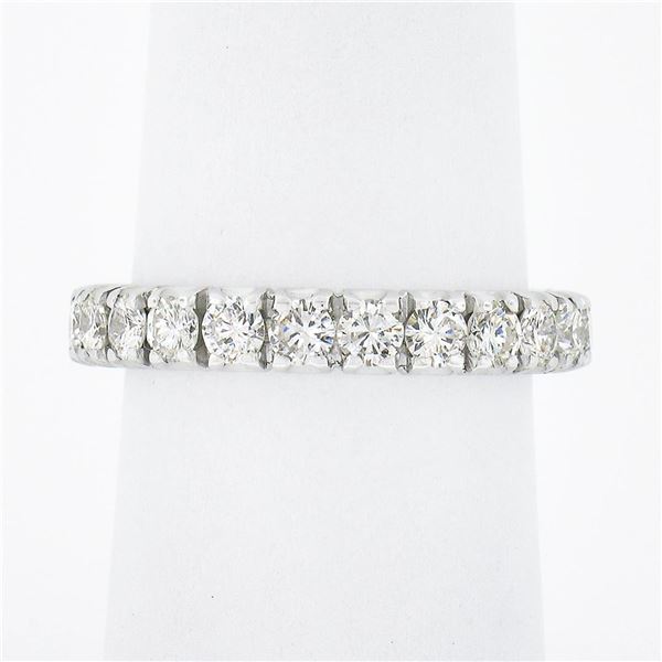 Classic Platinum 1.90 ctw Round Prong Set Diamond Eternity Stack Wedding Band Ri