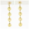 Image 3 : Vintage 14K Gold.6 ctw Bezel Diamond Polished Bead Ball Long Drop Dangle Earring
