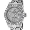 Image 1 : Rolex Ladies Quickset Stainless Steel Slate Grey Diamond Datejust Wristwatch 26M