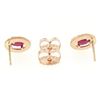 Image 6 : NEW 14k Rose Gold 2.54 ctw Solitaire Oval Ruby w/ Diamond Halo Post Stud Earring