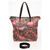 Image 1 : Prada Pink Nylon Saffiano Tessuto Flower Print 2Way Tote Bag
