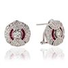 Image 1 : 0.55 ctw Ruby and 0.65 ctw Diamond Platinum Earrings