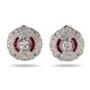 Image 2 : 0.55 ctw Ruby and 0.65 ctw Diamond Platinum Earrings