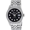 Image 3 : Rolex 36MM Stainless Steel Black Diamond Datejust Wristwatch