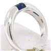 Image 4 : NEW 18k White Gold 0.65 ctw Invisible Set Royal Blue Princess Sapphire Band Ring