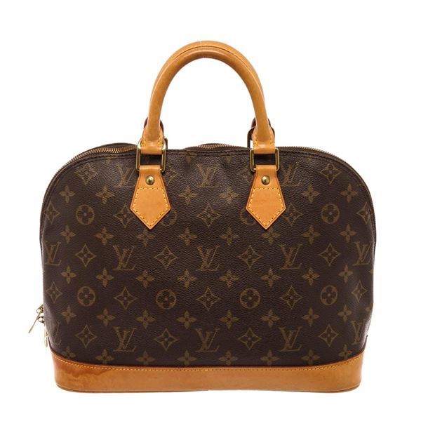Louis Vuitton Brown Monogram Canvas Leather Alma Satchel Bag