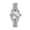 Image 2 : Rolex Ladies Stainless Steel Silver Index 18K Gold Diamond And Sapphire Bezel Da