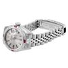 Image 6 : Rolex Ladies Stainless Steel Silver Index Dial 18K White Gold Diamond And Ruby B