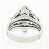 Image 7 : Vintage 14K White Gold 2.04 ctw Old Transitional Cut Diamond Lozenge Platter Rin