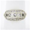 Image 1 : Antique Art Deco 14k Two Tone Gold 0.35 ctw Old Single Cut Pave Diamond Band Rin