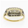 Image 6 : Antique Art Deco 14k Two Tone Gold 0.35 ctw Old Single Cut Pave Diamond Band Rin
