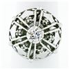 Image 1 : Vintage 14k White Gold 0.39 ctw Old Diamond Round Puffed Dome Bombe Platter Ring