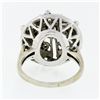 Image 7 : Vintage 14k White Gold 0.39 ctw Old Diamond Round Puffed Dome Bombe Platter Ring