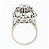 Image 8 : Vintage 14k White Gold 0.39 ctw Old Diamond Round Puffed Dome Bombe Platter Ring