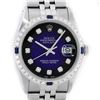 Image 1 : Rolex Mens Stainless Steel Blue Vignette Diamond And Sapphire Datejust Wristwatc