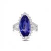 Image 1 : 4.11 ctw Tanzanite and 1.05 ctw Diamond Platinum Ring