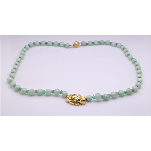 Jadeite, Emerald & 18K Gold Necklace by R. L. Kay